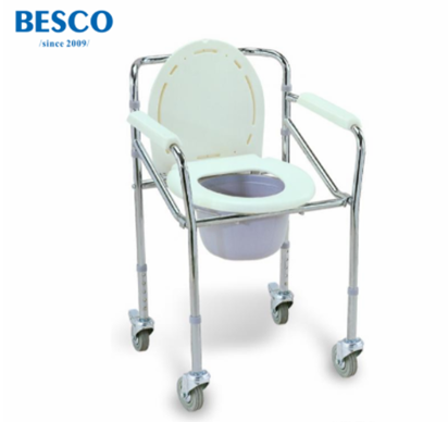 Folding Commode Chair with Wheels